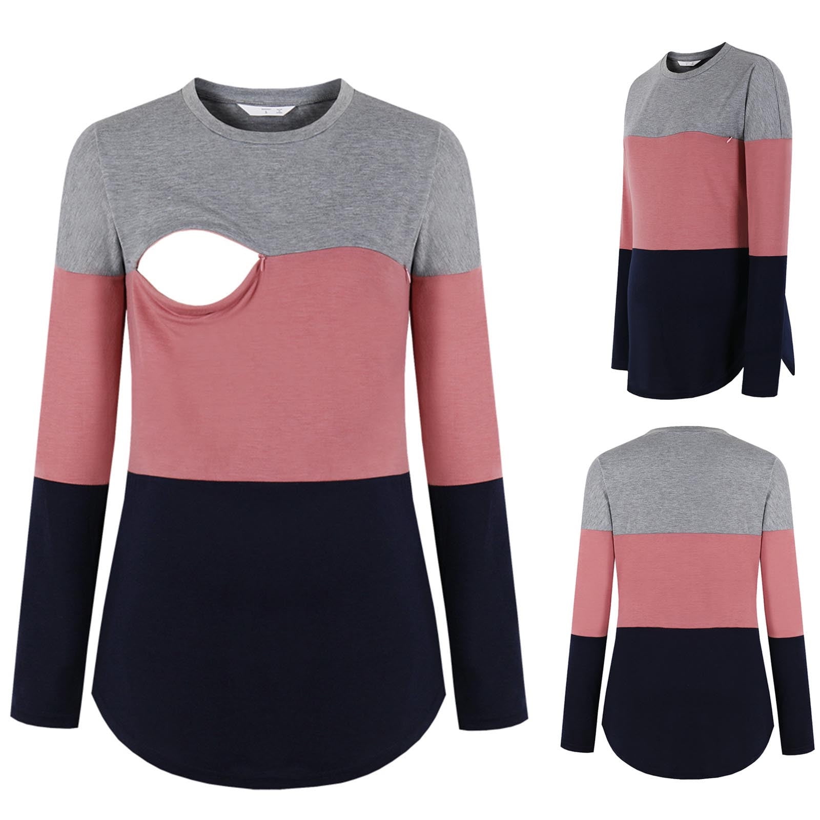 Maternity Tops Clearance Women Maternity Nursing Clothes Patchwork Long