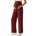 thumbnail image 1 of Maternity Trousers Over Bump Stretchy Pregnancy Yoga Pants Women's Lounge Straight Leg Pants with Pockets Maternity Clothes High Waisted Soft Stretchy Joggers Comfortable Bottoms for Work Workout, 1 of 6