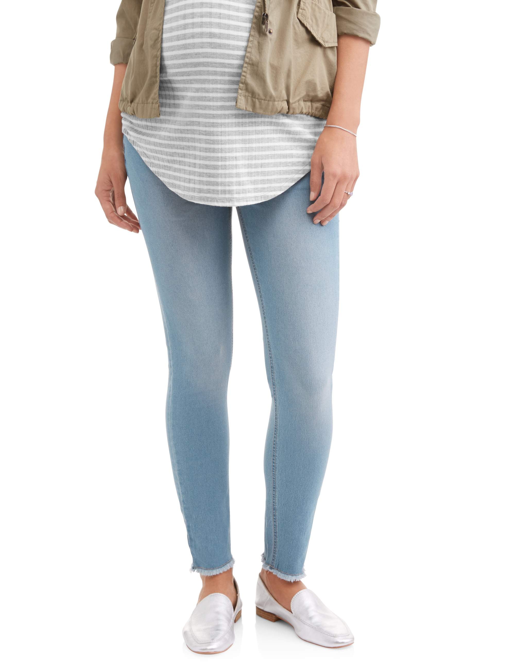 Maternity Underbelly Frayed Skinny Jeans Available in Plus Sizes