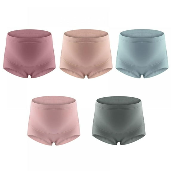 Maternity Underwear, High-Waisted Pregnancy Underwear - Belly Support Maternity Briefs, 5 Pack