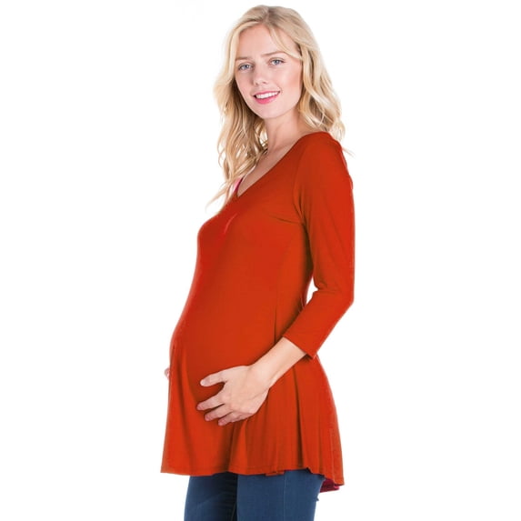 Maternity V Neck Swing Tunic Top