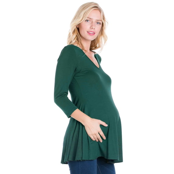 Maternity V Neck Swing Tunic Top