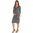 thumbnail image 1 of Maternity V neck Knee Length Faux Wrap Dress, 1 of 5