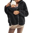 thumbnail image 1 of Maternity Winter Coat Maternity Coats for Women Winter Maternity Clothes Baby Wearing Jacket Women Winter Warm Fleece Maternity Coats Full Zip 3 In 1 Babywearing Jackets Pregnancy Clothes, Black-M, 1 of 5