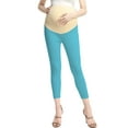 thumbnail image 1 of Maternity Women's Cropped Jeggings - Aqua Blue M, 1 of 3