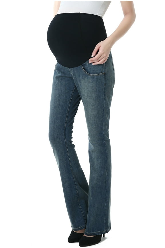 Maternity Women's Flare Leg Denim Jeans - Medium Indigo 29