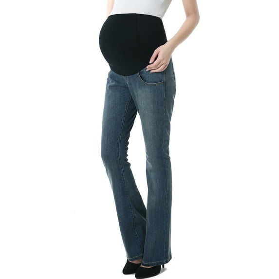 Maternity Women's Flare Leg Denim Jeans - Medium Indigo 32