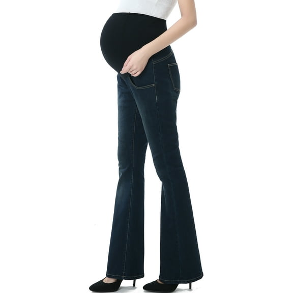 Maternity Women's Flare Leg Denim Jeans - Rich Indigo 31