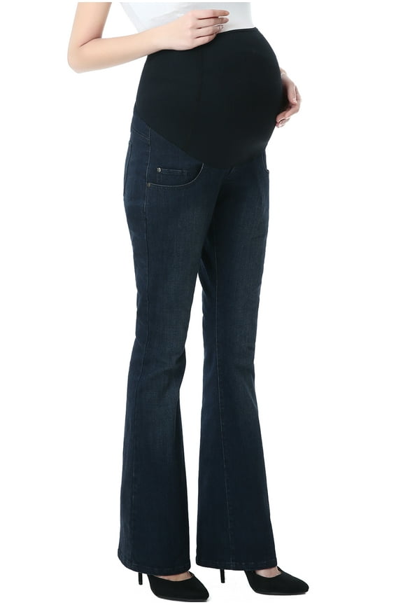 Maternity Women's Modern Boot Cut Denim Jeans - Dark Indigo 28