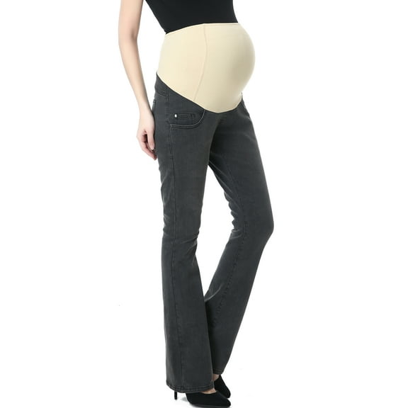 Maternity Women's Modern Boot Cut Denim Jeans - Gray 26