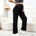 thumbnail image 1 of Maternity Women's Side Drawstring Wide Leg Pants, Over‑Belly High Elastic Support, Adjustable Side Ruched Detail for Pregnancy Daily Wear, Maternity Pants for Women Black M, 1 of 6