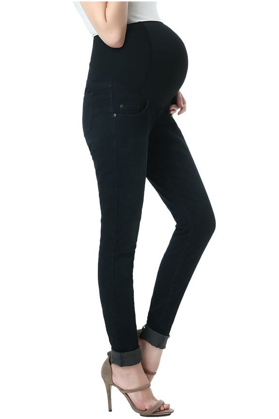 Maternity Women's Skinny Leg Denim Jeans - Black/Blue 25