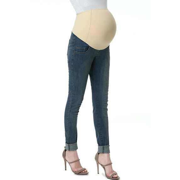 Maternity Women's Skinny Leg Denim Jeans - Medium Indigo 27