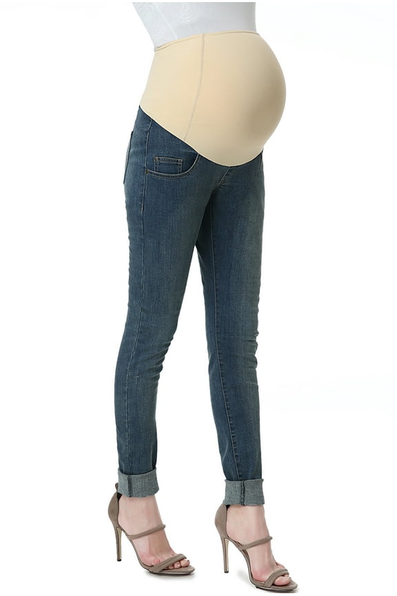 Maternity Women's Skinny Leg Denim Jeans - Medium Indigo 28