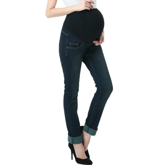 Maternity Women's Straight Leg Denim Jeans - Rich Indigo 27