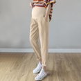 thumbnail image 1 of Maternity Work Pants High Waisted Straight Leg with Belly Support Comfortable Breathable Fabric, 1 of 9