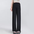 thumbnail image 1 of Maternity Work Pants High Waisted Straight Leg with Belly Support for Pregnancy Comfort, 1 of 3