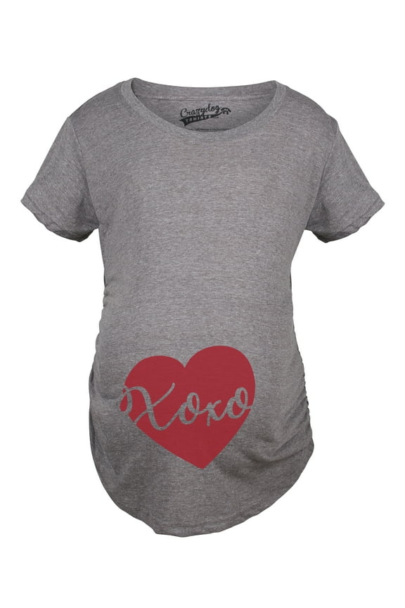 Maternity Xoxo Script Heart Cute Pregnancy Announcement T shirt