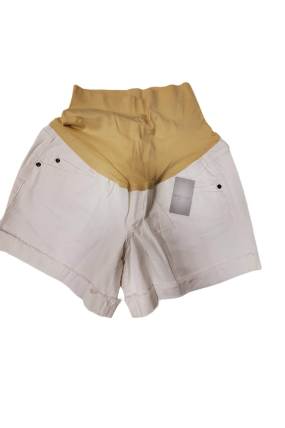 A:Glow Maternity Shorts – Mid-Length Belly Panel Denim