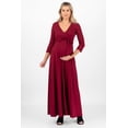 thumbnail image 1 of Maternity and Nursing Maxi Faux Wrap Dress with Adjustable Belt, 1 of 4