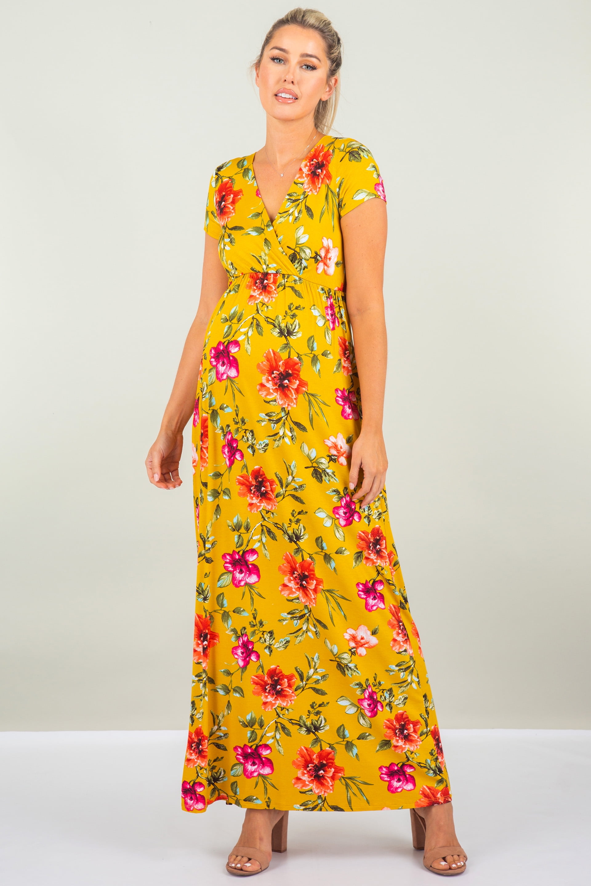 Floral pattern Short-Sleeved Maternity and Nursing Dress