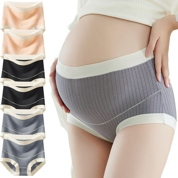 Maternity underwear high waist cover belly maternity briefs soft breathable fit cotton women's underwear 6 pairs