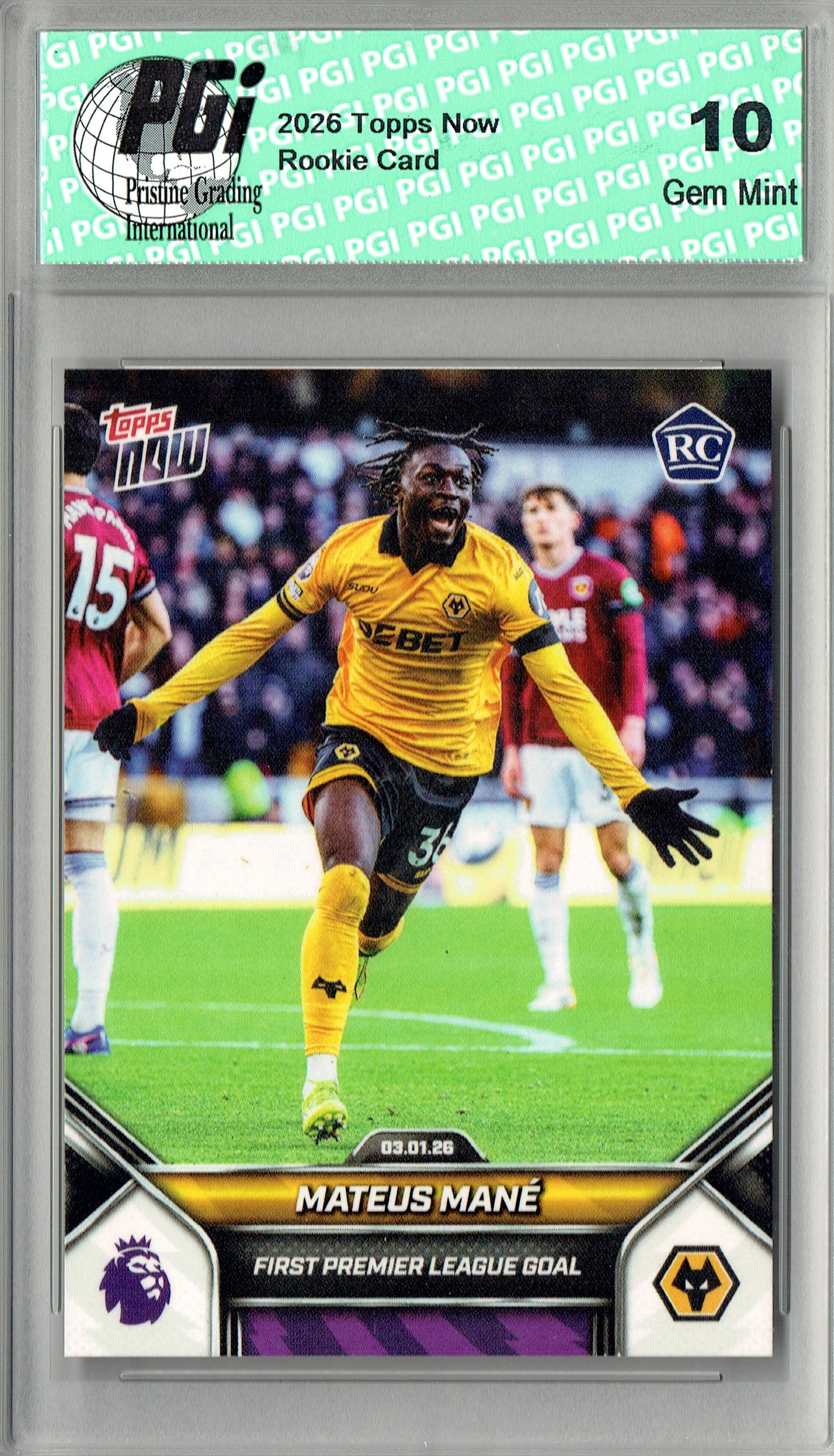 Mateus Mane 2026 Rookie Card #102 1st League Goal PGI 10 - Walmart.com