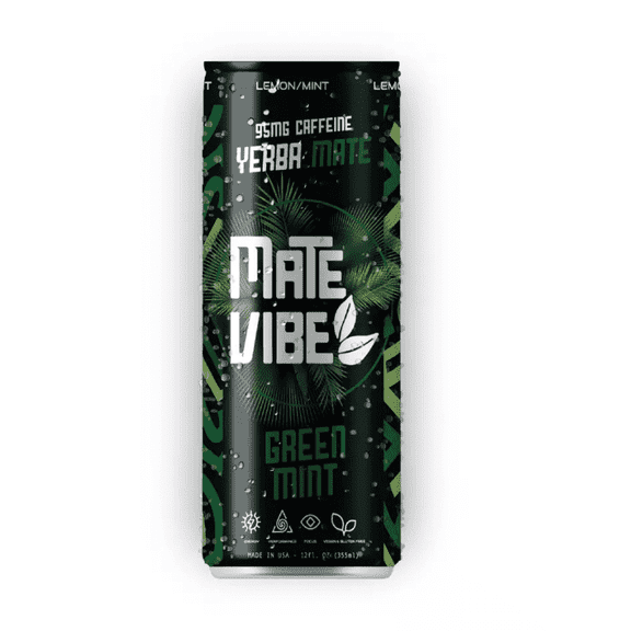 Matevibe Natural Energy Drink-Green Mint 12 OZ-YERBA MATE