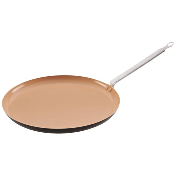 Matfer Bourgeat 666228 Elite Ceramic Crepe Pan, 11-Inch, Brown/Beige