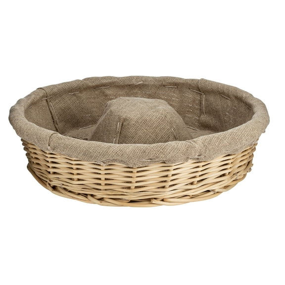 Matfer Bourgeat Banneton Linen-Lined Proofing Wicker Basket, Crown, 10 1/4"