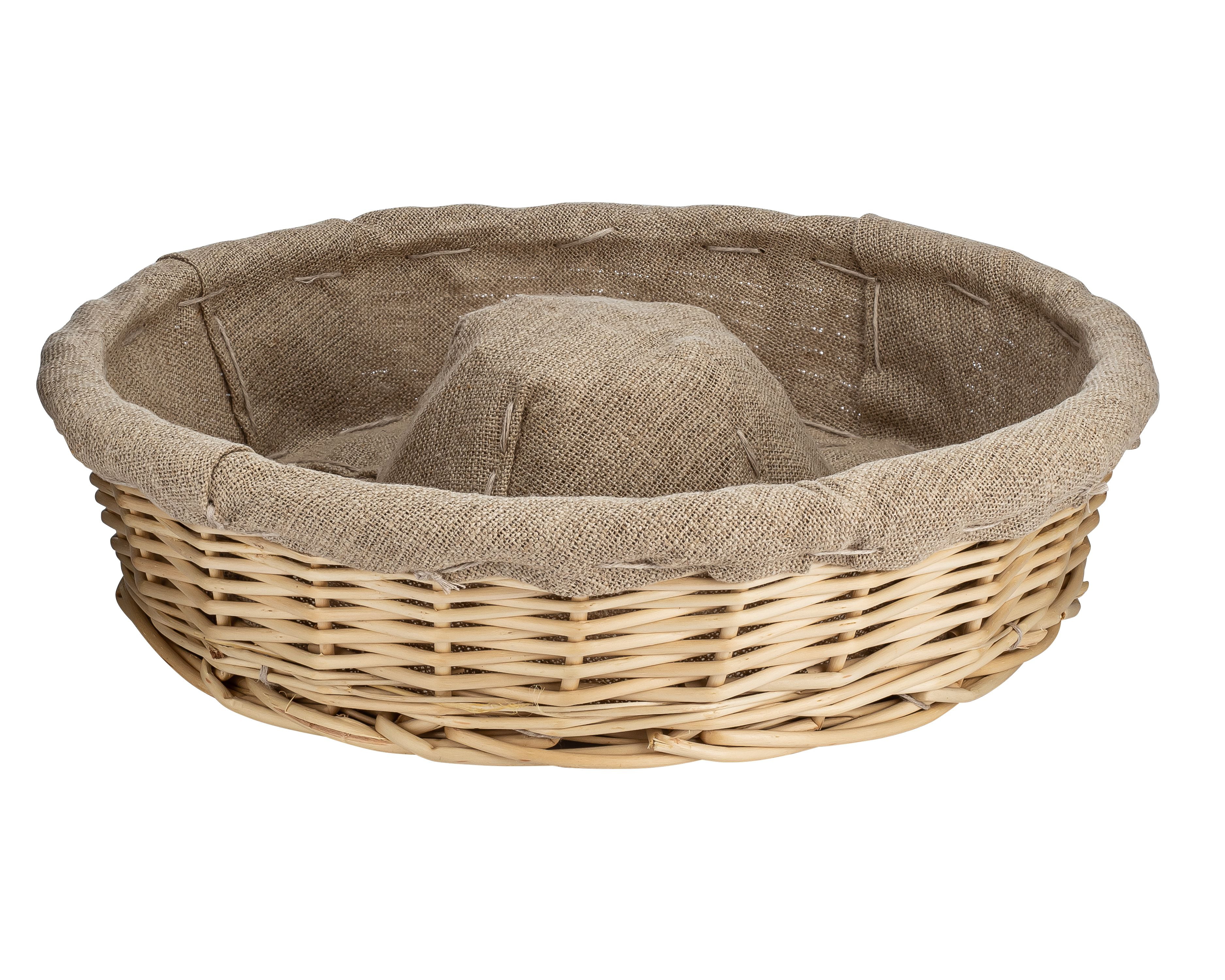 Matfer Bourgeat Banneton Linen-Lined Proofing Wicker Basket, Crown, 12 1/2"