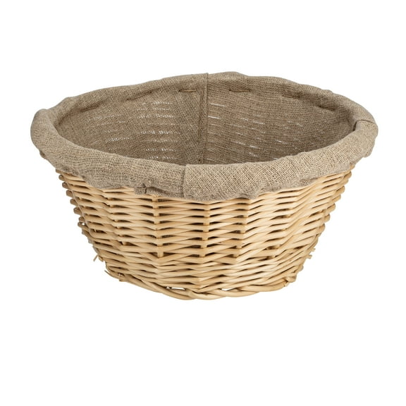 Matfer Bourgeat Banneton Linen-Lined Proofing Wicker Basket, Round, 10 5/8"