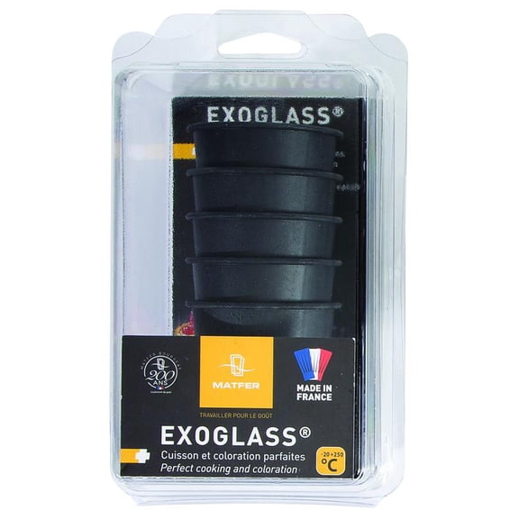 Matfer Bourgeat Exoglass Baba Molds, Nonstick, 1 1/4", Pack of 6