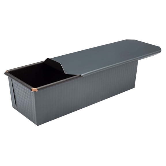 Matfer Bourgeat Exopan Steel Bread Mold/Loaf Pan with Lid, Nonstick, 11 1/3"x4 1/3"