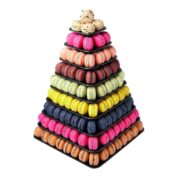 Matfer Bourgeat Pyramid Macaroons Display, Black, 210 macaroons