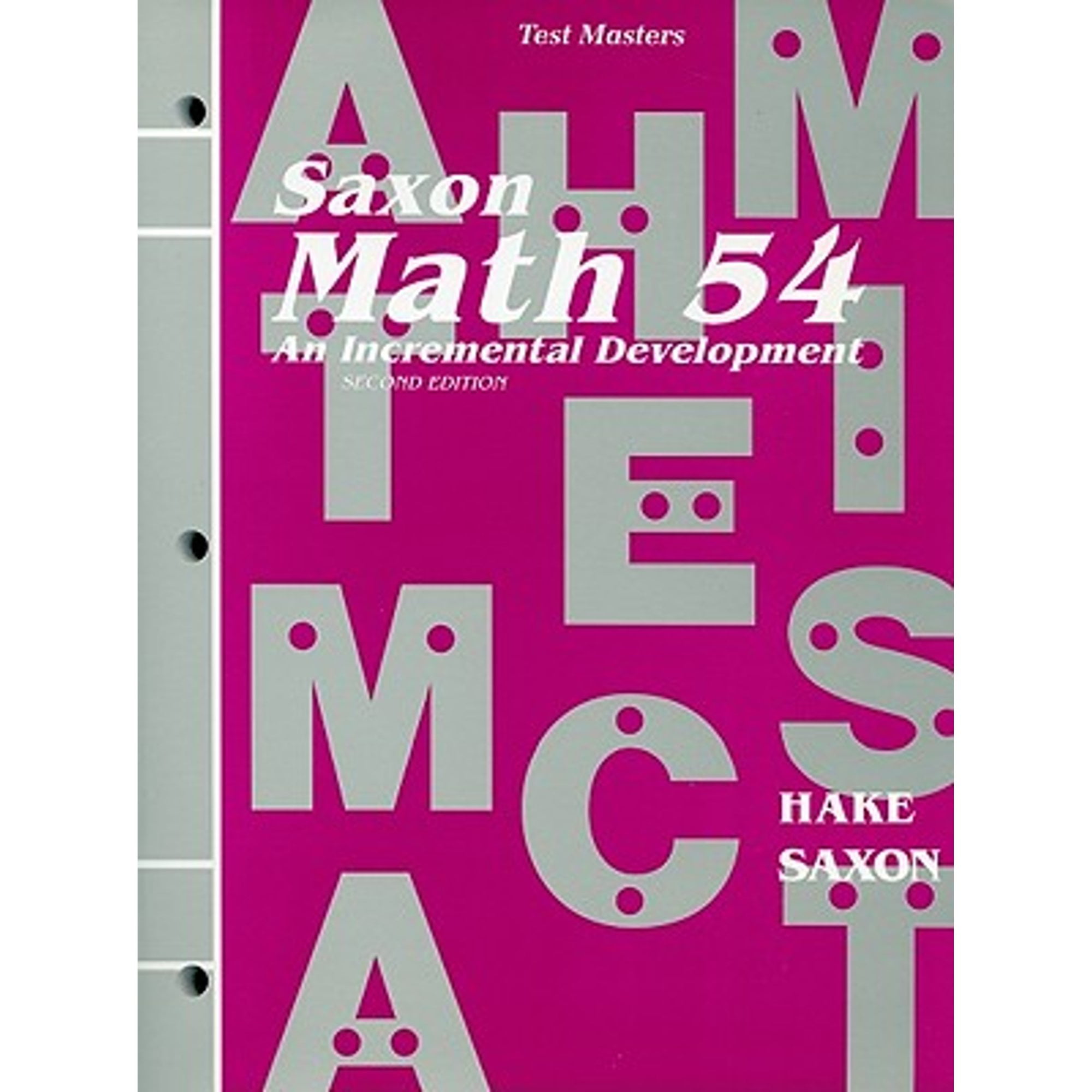 Pre-Owned Math 54 Test Masters (Paperback 9781565770355) by Saxon Publishers