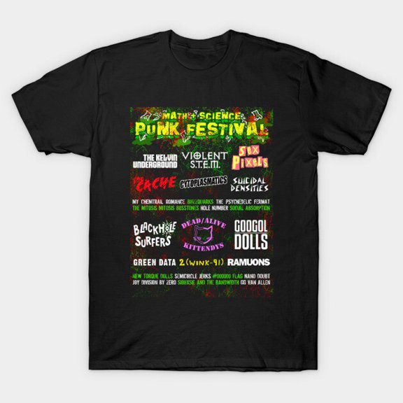 Math And Science Punk Rock Music Festival Funny Teacher Geek Unisex T Shirt up to 5XL