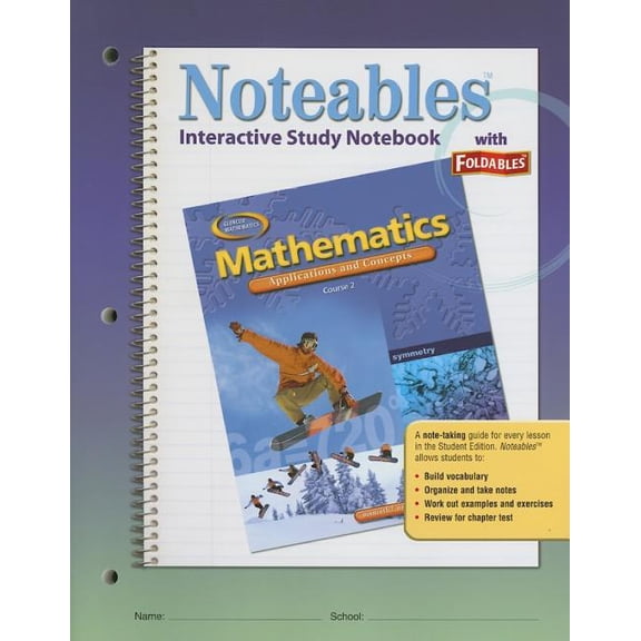 Math Applic & Conn Crse Mathematics: Applications and Concepts, Course 2, Noteables: Interactive Study Notebook with Foldables, (Paperback)