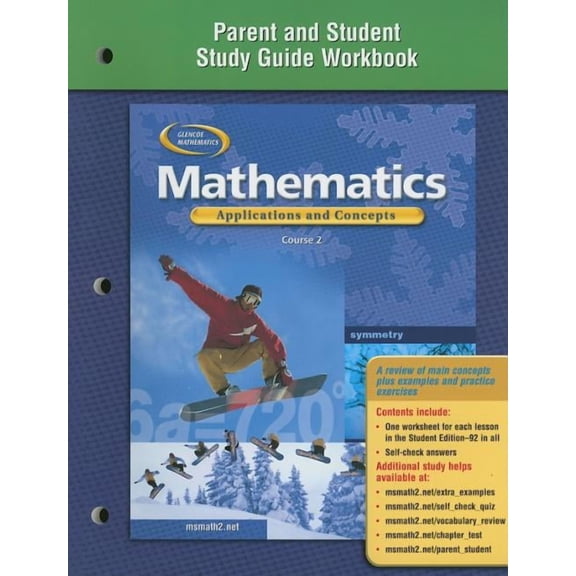 Math Applic & Conn Crse Mathematics: Applications and Concepts, Course 2, Parent and Student Study Guide Workbook, (Paperback)