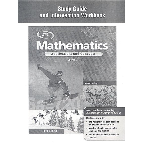 Math Applic & Conn Crse Mathematics: Applications and Concepts, Course 2, Study Guide and Intervention Workbook, (Paperback)
