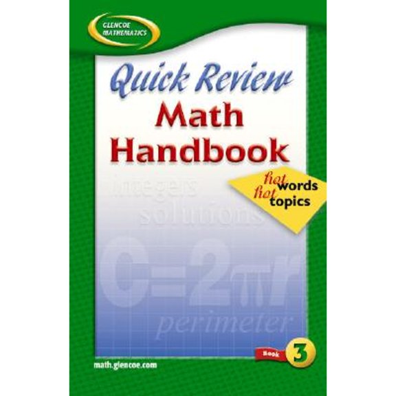 Pre-Owned Quick Review Math Handbook: Hot Words, Hot Topics, Book 3, Student Edition (Hardcover) 0078601606 9780078601606