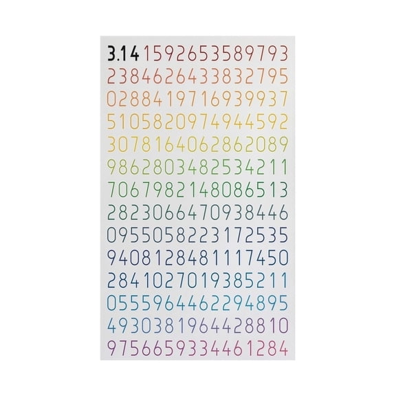 Math Art Poster Pi Number with Rainbow Infinity Digits Colorful Science Themed Decor for Home Office Classroom Wall Art Educational Print