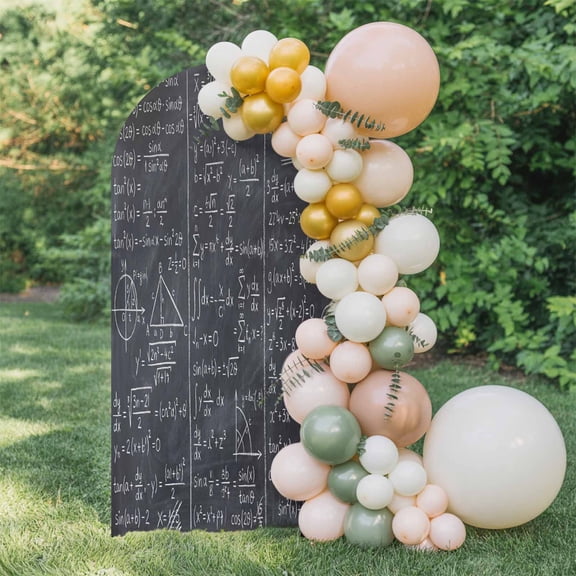 Math Blackboard Arch Backdrop Cover 6 FT, Numerical Formula Mathematics Abstract Wedding Arch Cover Stretchy Backdrop Stands Covers for Birthday Party Ceremony Banquet Decor