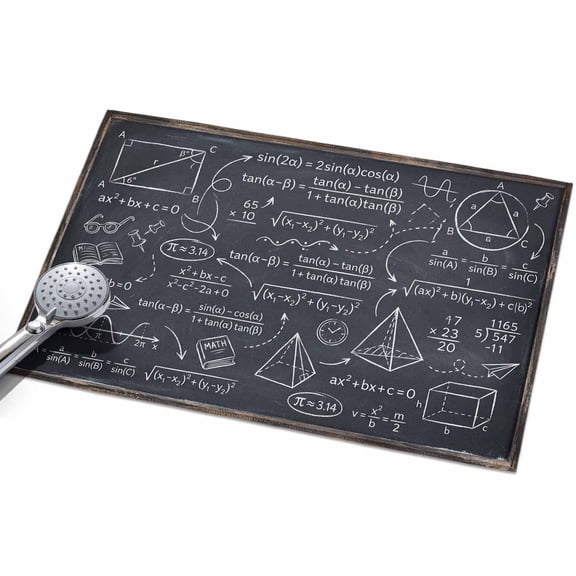 Math Blackboard Numerical Formulas Mathematics Geometric 2x3ft Non Slip Area Rug Washable&nbsp;Soft Area Rugs for Living Room, Indoor&nbsp;Circle Carpet for Bedroom Dining Room Kitchen