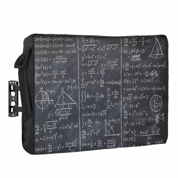 Math Blackboard Waterproof Outdoor TV Cover, Numerical Formula Mathematics Abstract Outside Weatherproof TV Enclosures for 36 to 39 Inch LCD Television Shield Flat Screen Protectors