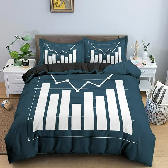 Math Chart Duvet Cover Creative Data Table Stock Market Graphic Design Bedroom Decoration Polyester