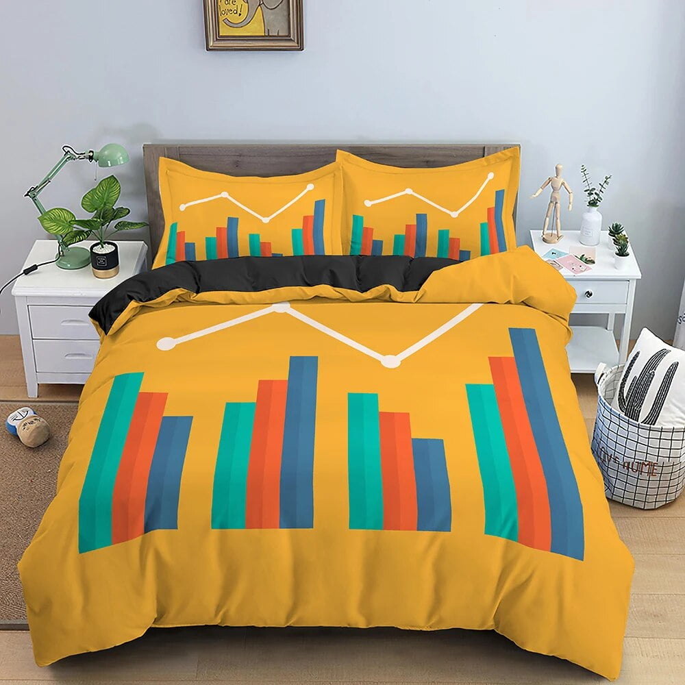 Math Chart Duvet Cover Set Creative Data Table Comforter Cover King