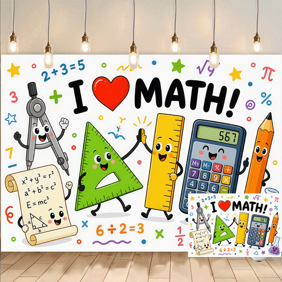 Math Classroom Backdrop Background Banner Party Decor - Walmart.com