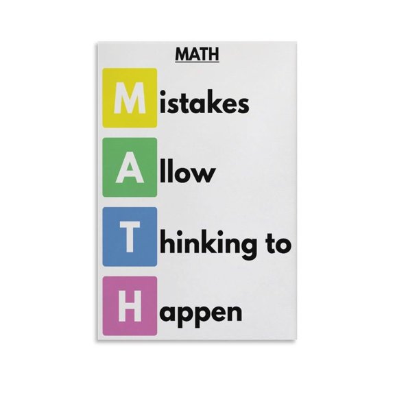 Math Classroom Decor, Mistakes Allow Thinking to Happen, Fun Math Poster