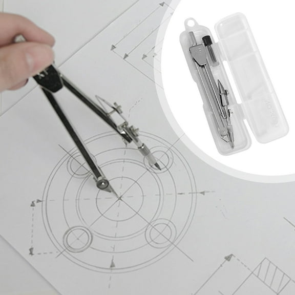 Math Compass, Stainless Steel Drawing Compass with Locking Mechanism, Circle Drawing Tool with Lead Refills for Geometry Exam, Drafting, Woodworking, School and Professional Use